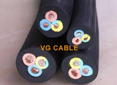 black rubber flexible cable 1.5mm 3-core