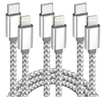 4. USB C to Lightning Cable 3Pack 6 FT